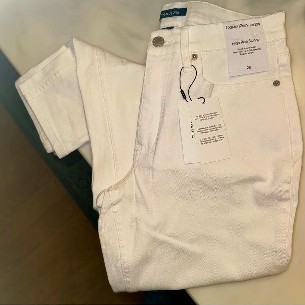 Calvin Klein Jeans High Rise Skinny Ankle Length White Women's 6/28 NWT